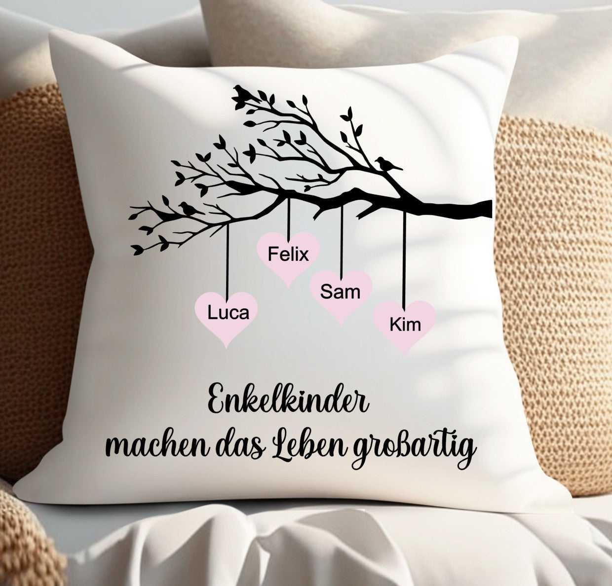 Kissenbezug Enkelkinder personalisiert mit Namen