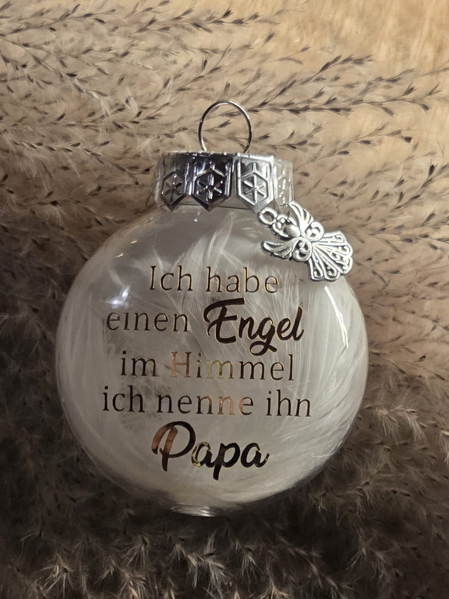 Erinnerungskugel „Ich habe einen Engel im Himmel“ – personalisierbar