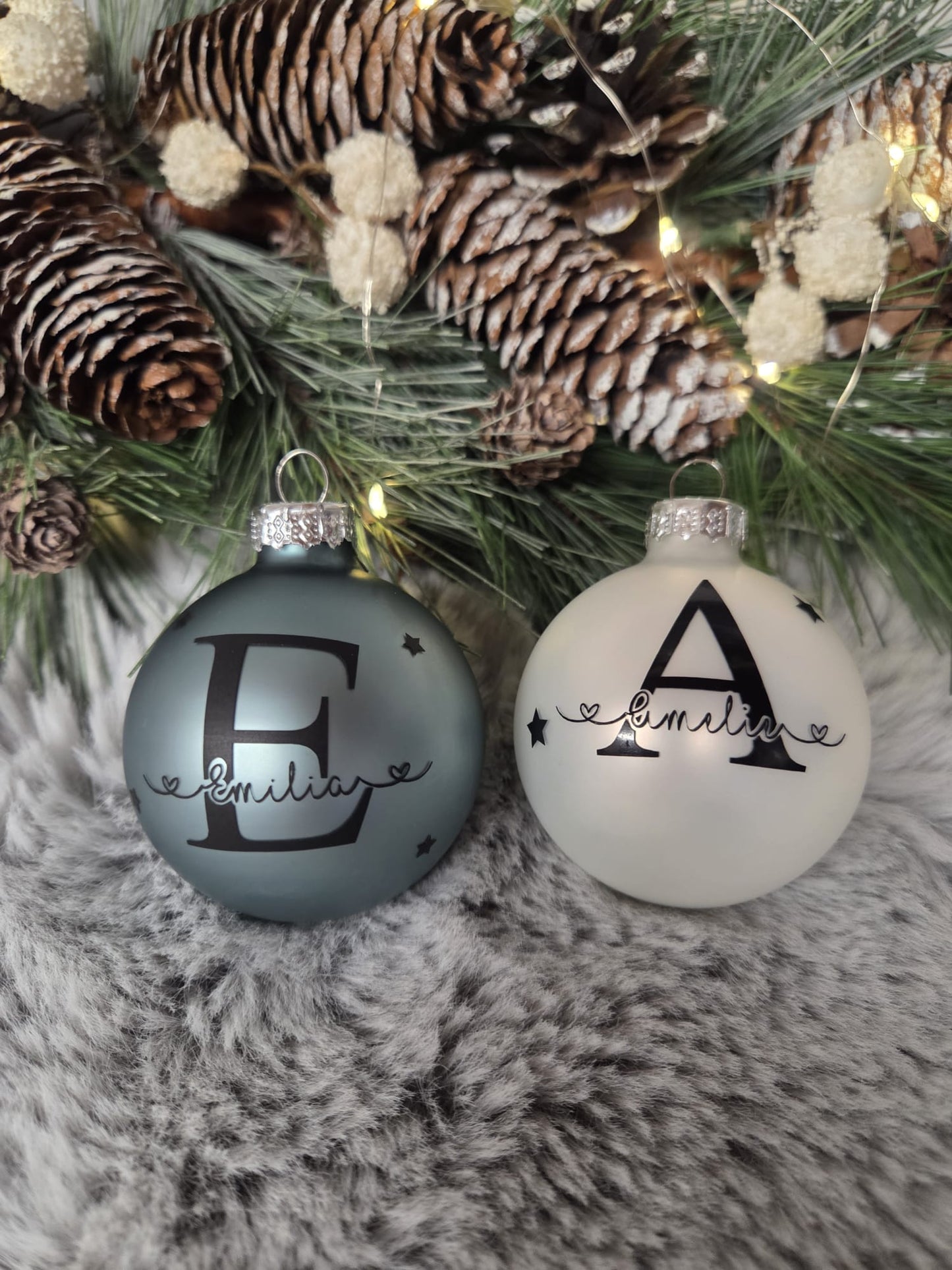 Weihnachtskugeln personalisiert Glas