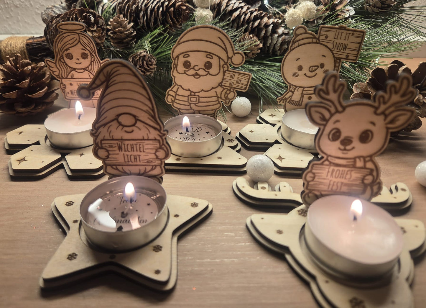 Teelicht Winterzauber personalisiert