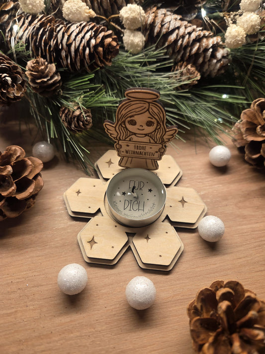 Teelicht Winterzauber personalisiert