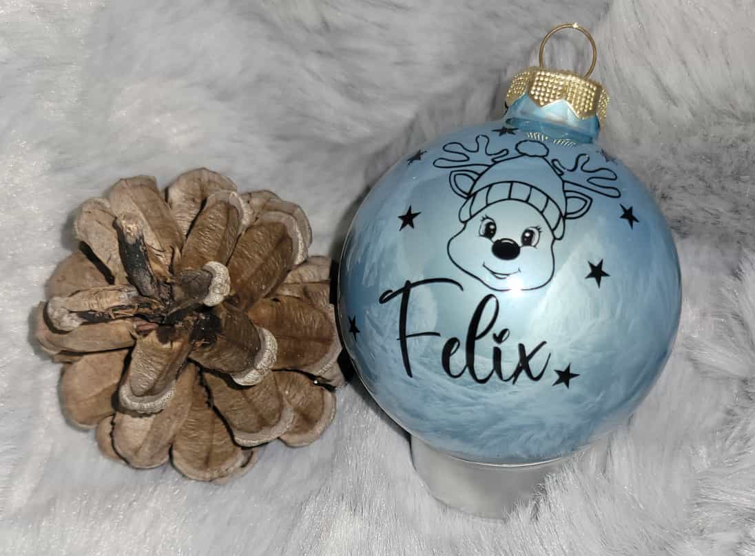 Weihnachtskugeln personalisiert Glas