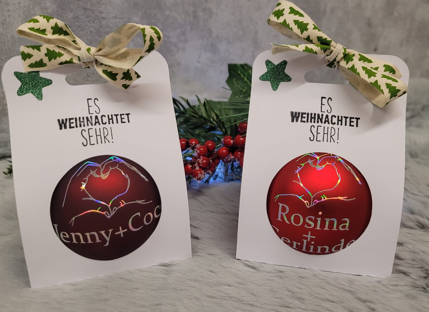 Weihnachtskugeln personalisiert Glas