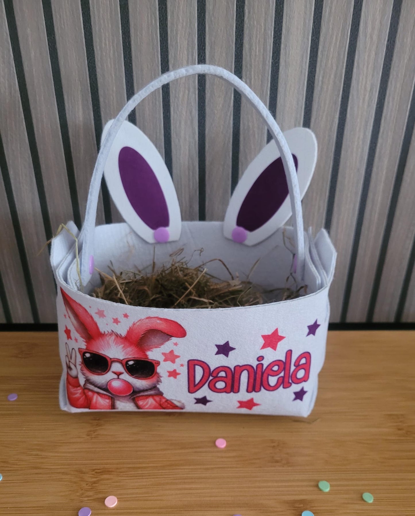 personalisiertes Filzkörbchen Ostern