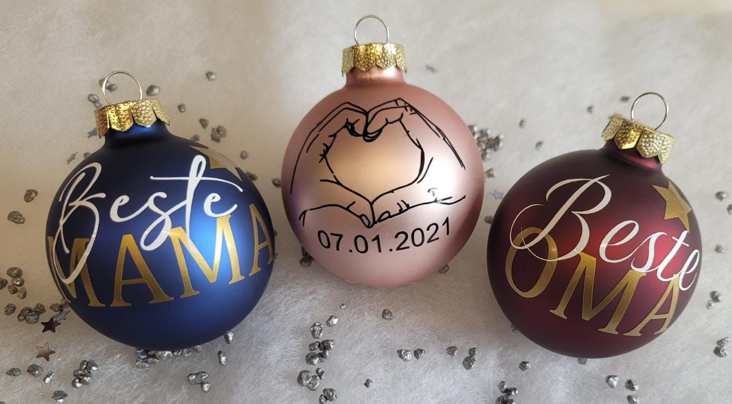 Weihnachtskugeln personalisiert Glas