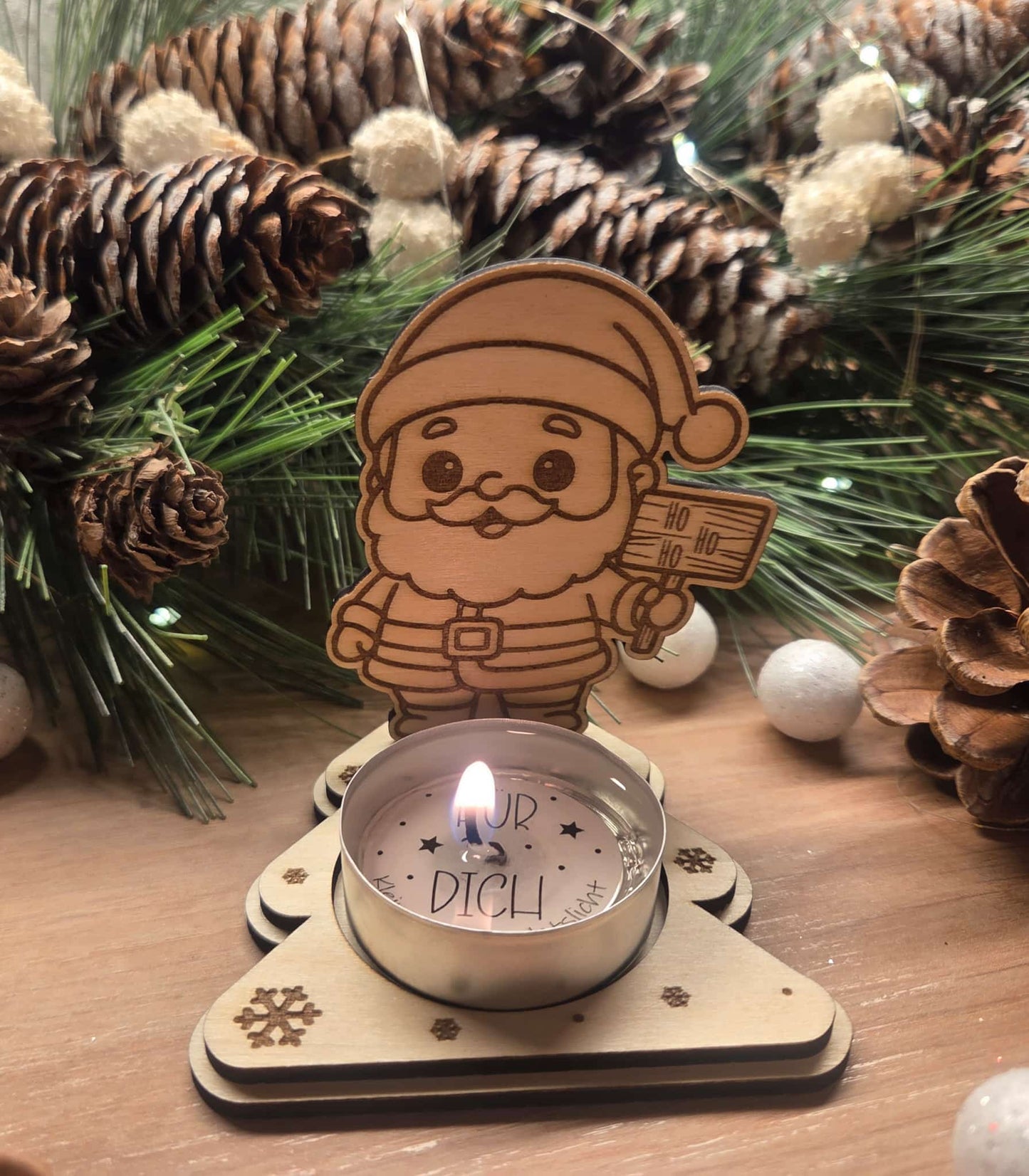 Teelicht Winterzauber personalisiert