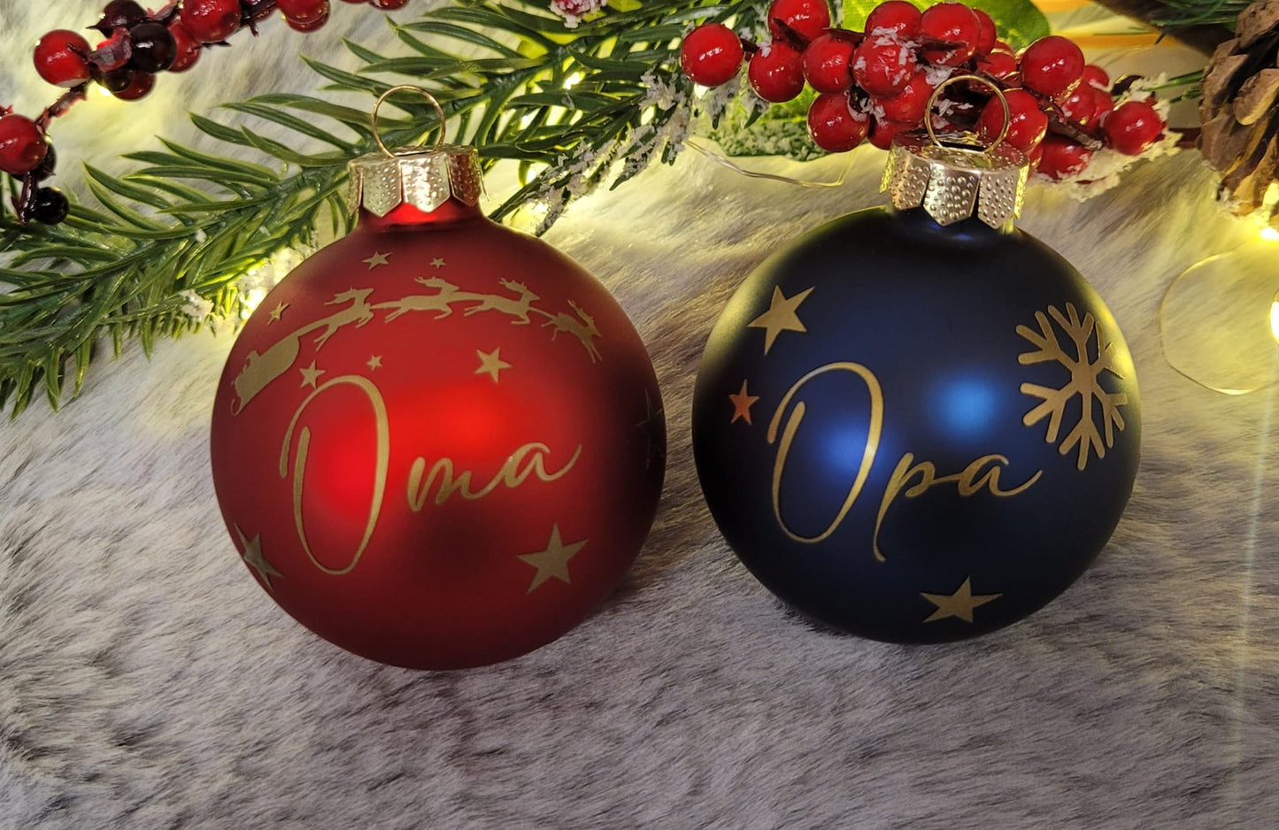 Weihnachtskugeln personalisiert Glas