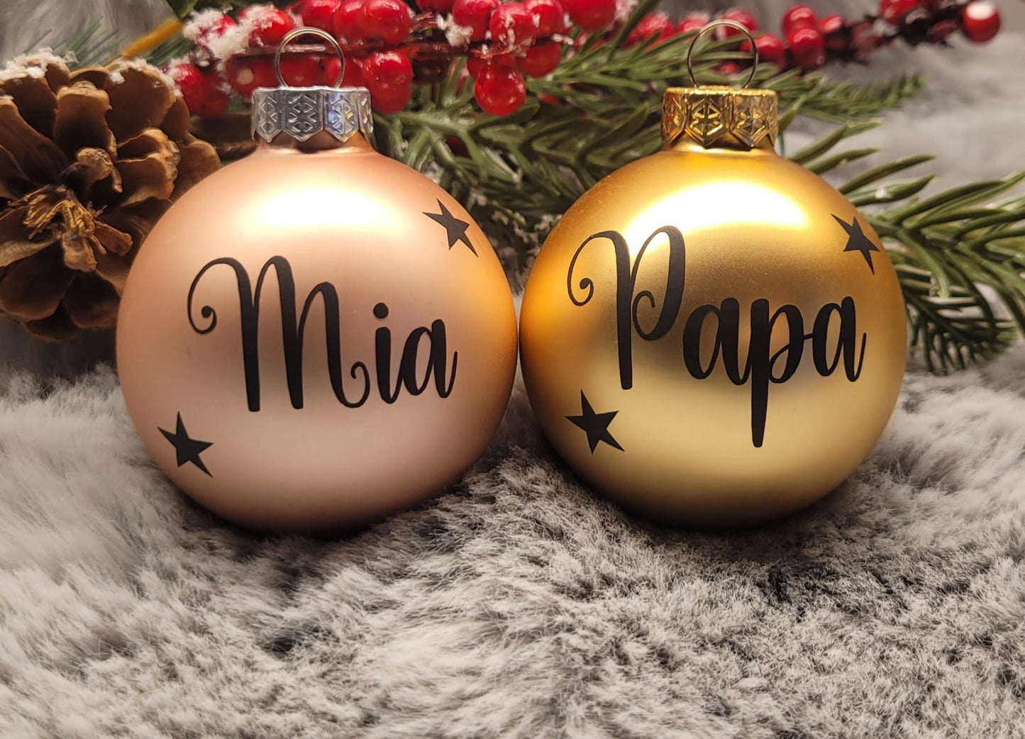 Weihnachtskugeln personalisiert Glas