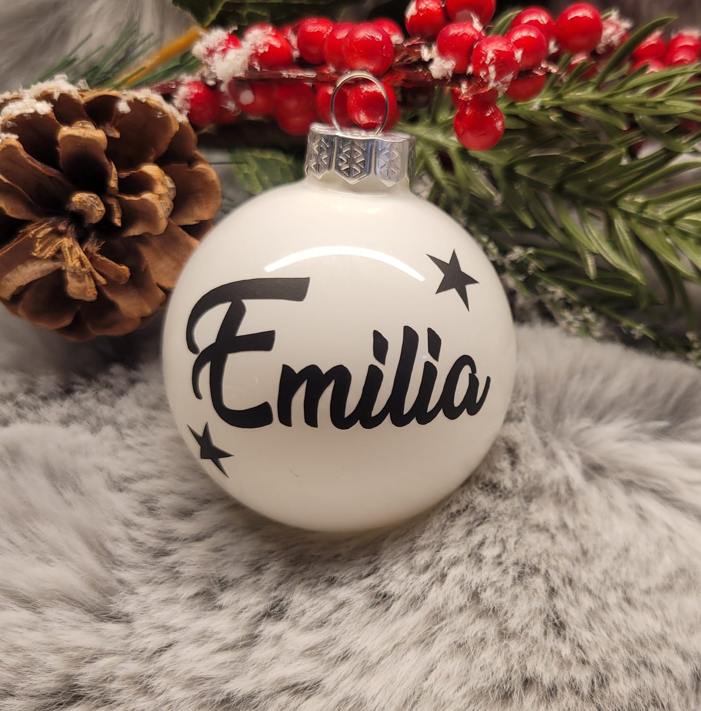 Weihnachtskugeln personalisiert Glas