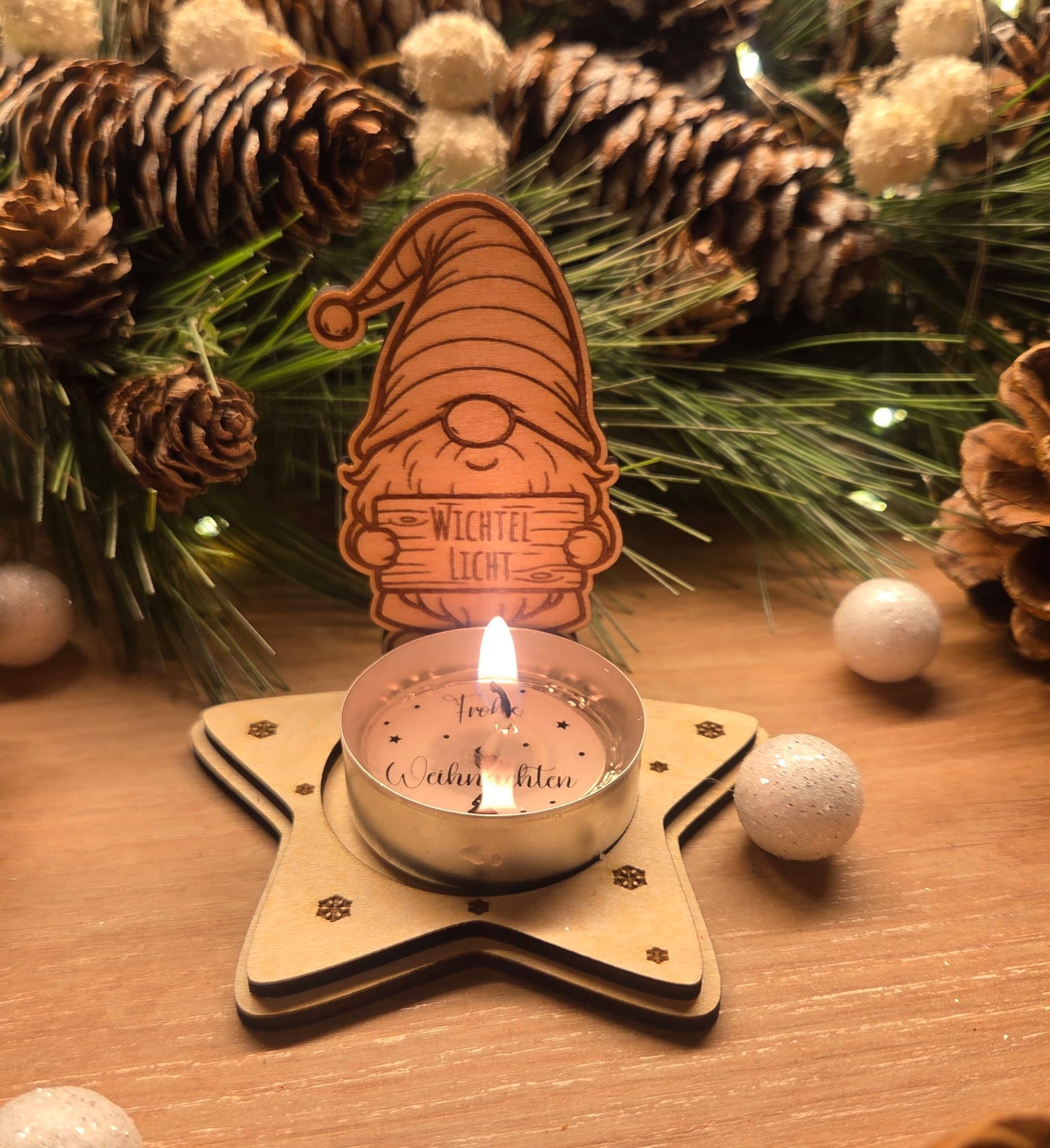 Teelicht Winterzauber personalisiert