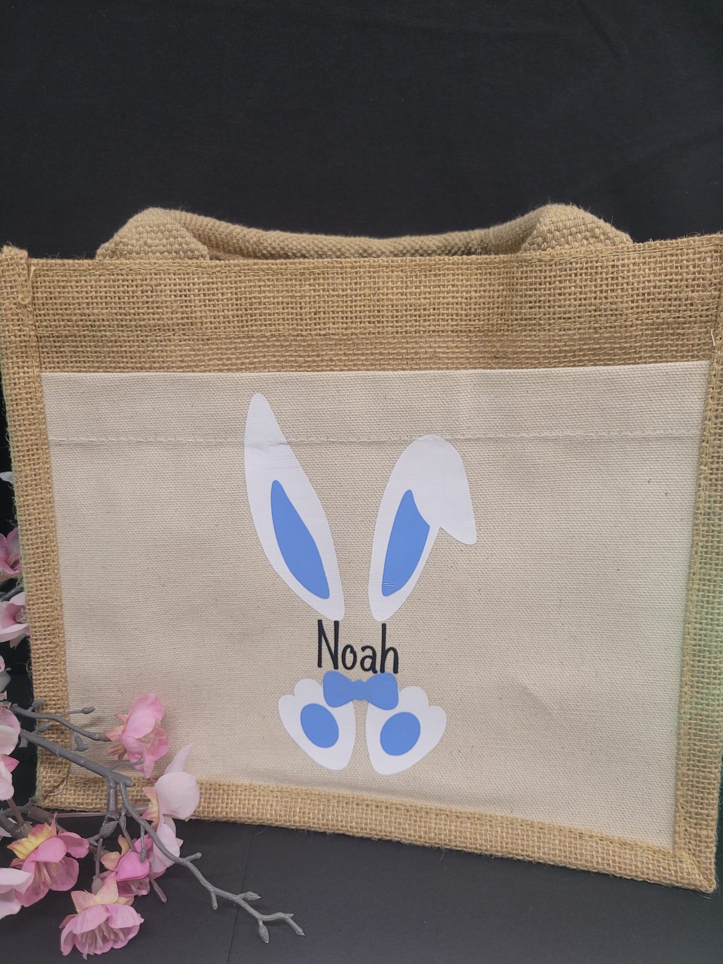 Jutetasche Ostern Junge mit Name