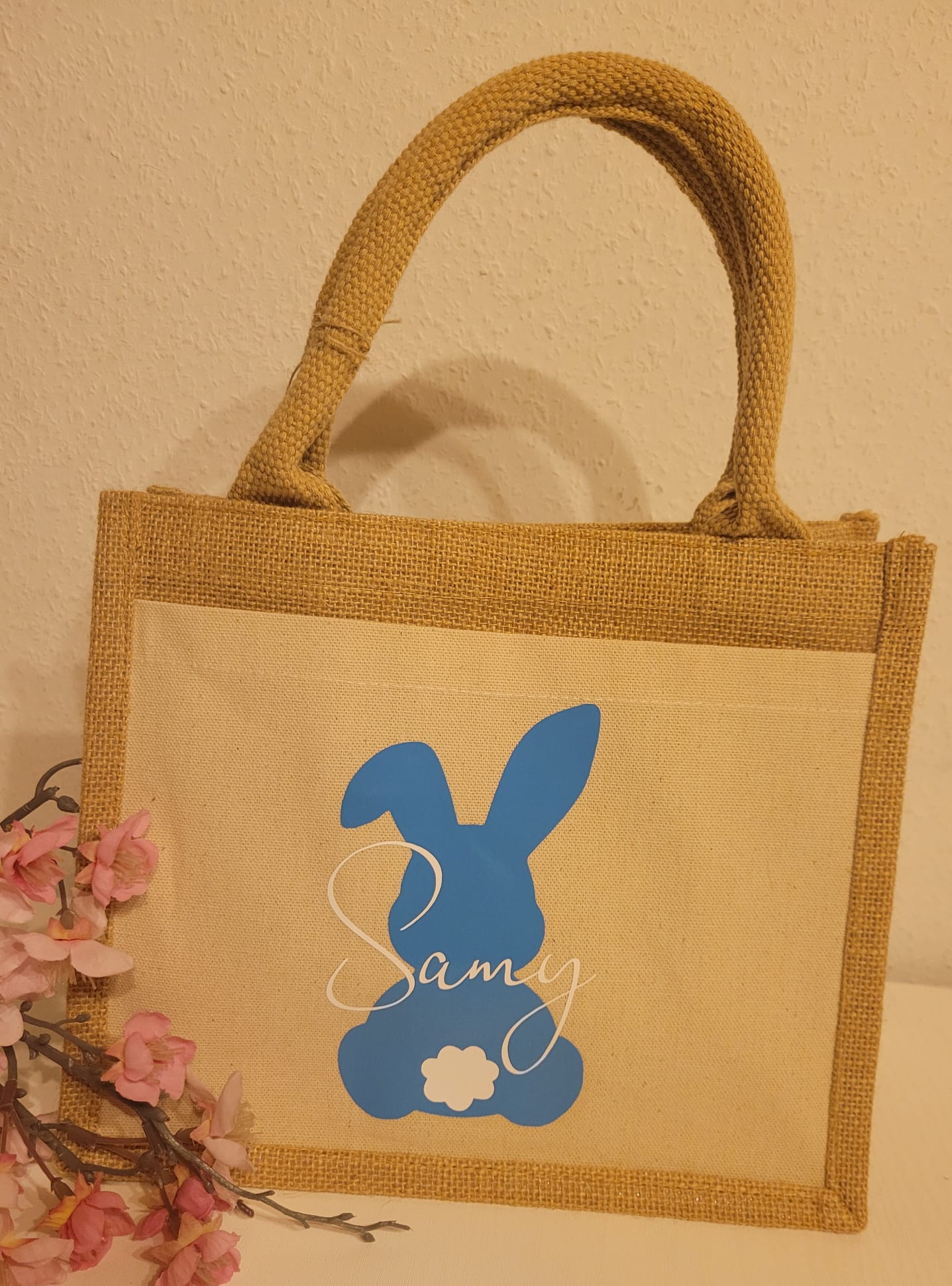 Jutetasche Ostern mit Namen