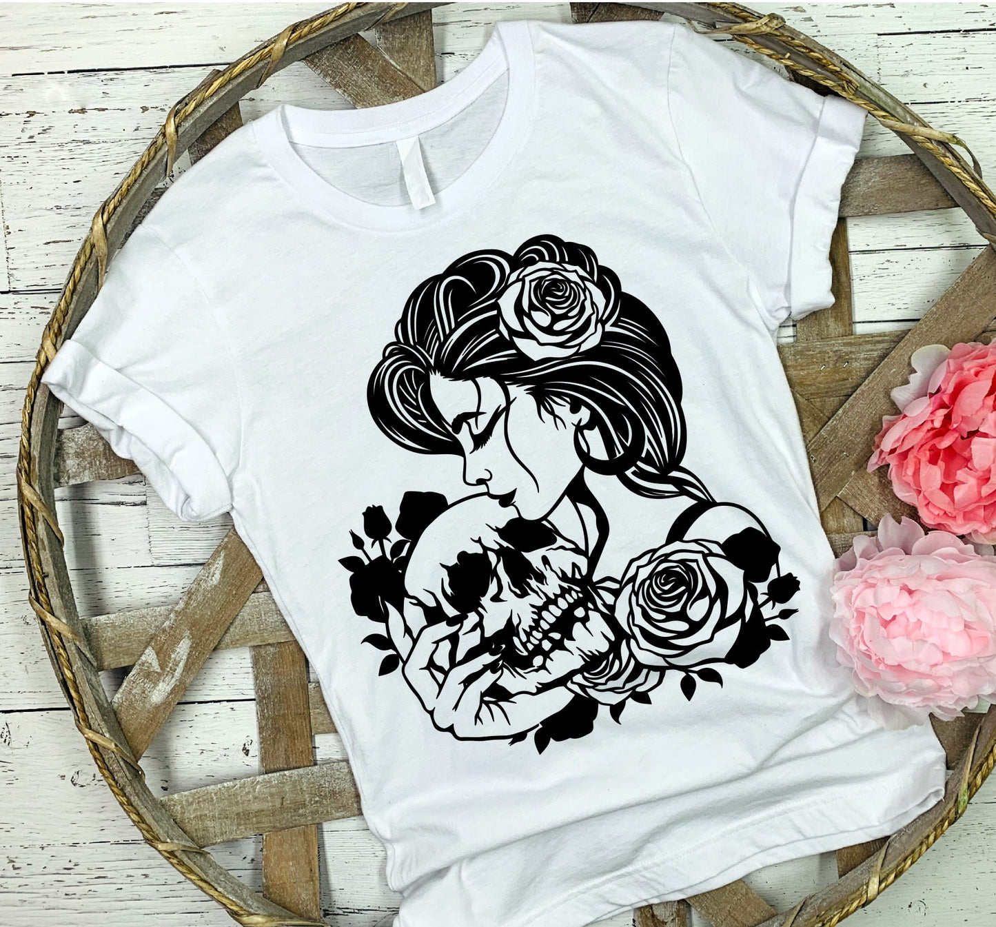 T-Shirt Frau mit Skull